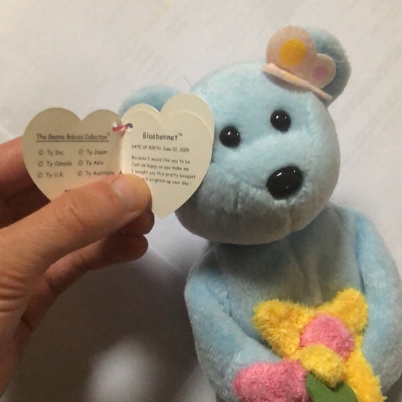 TY BEANIE blue bonnet bear 9” - Picture 4 of 4